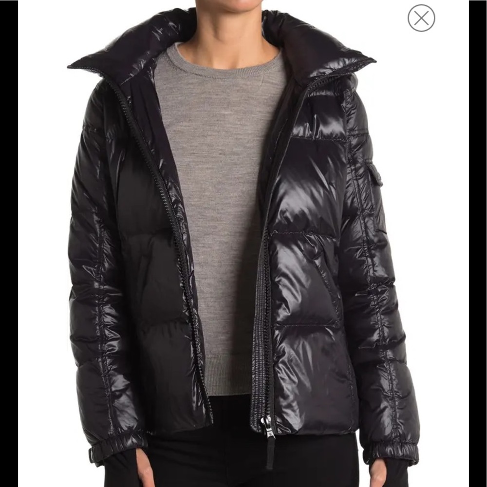 S13 NWT black quilted down puffer jacket